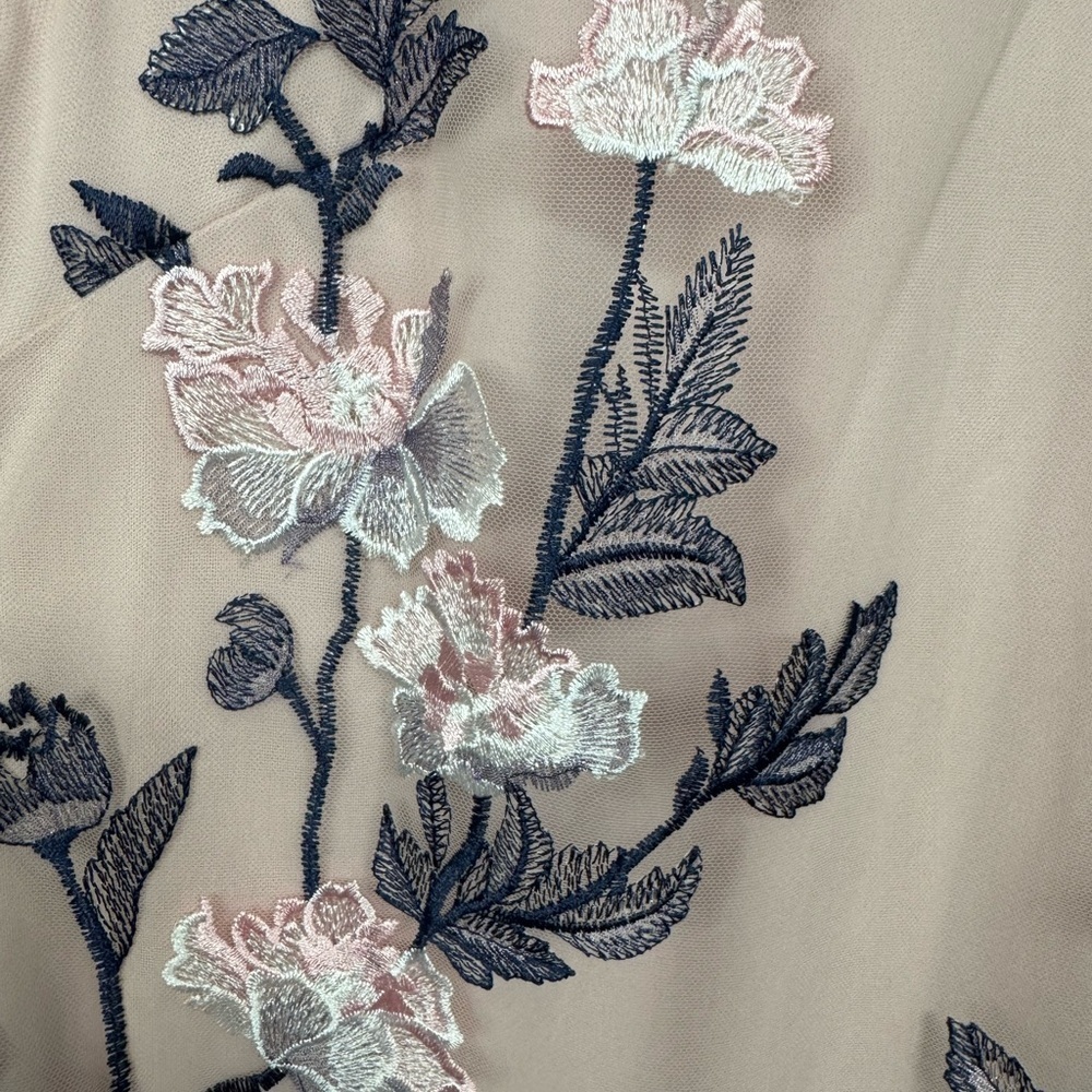 Donna Ricco Pink Floral Embroidered Dress Size 14 - Picture 5 of 7